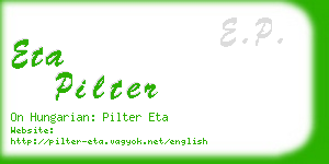 eta pilter business card
